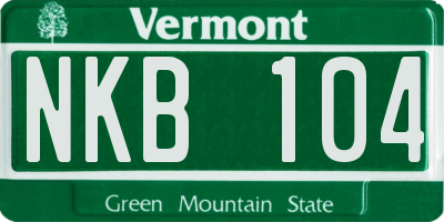 VT license plate NKB104