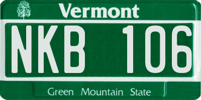 VT license plate NKB106