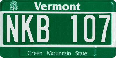 VT license plate NKB107