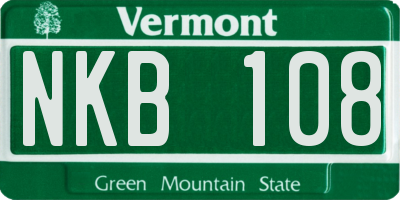 VT license plate NKB108