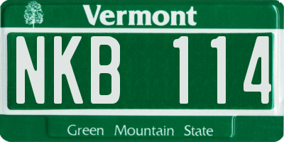 VT license plate NKB114
