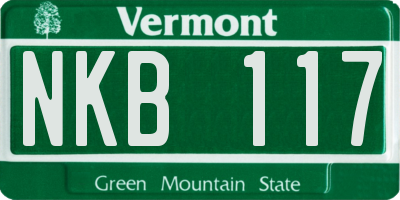 VT license plate NKB117