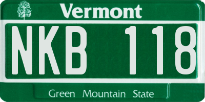 VT license plate NKB118
