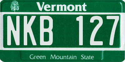 VT license plate NKB127