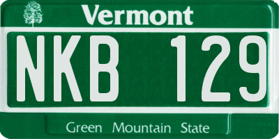 VT license plate NKB129