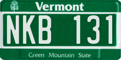 VT license plate NKB131