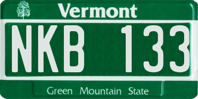 VT license plate NKB133