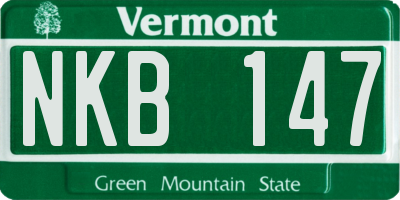 VT license plate NKB147