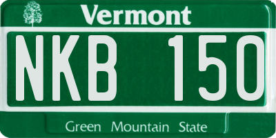 VT license plate NKB150