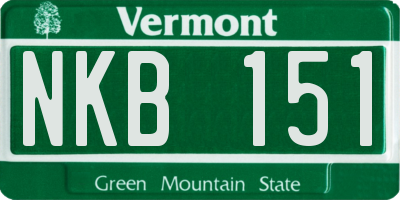 VT license plate NKB151