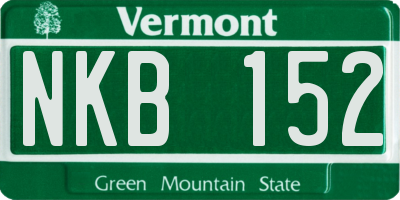 VT license plate NKB152