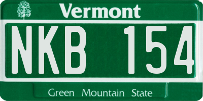 VT license plate NKB154