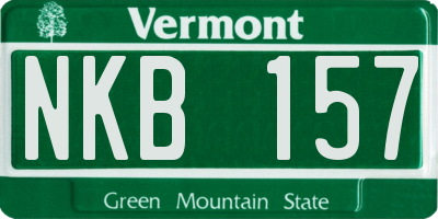 VT license plate NKB157