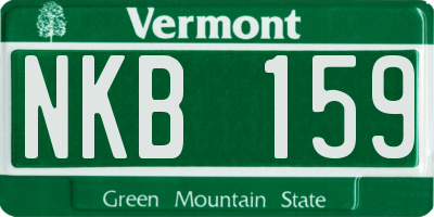 VT license plate NKB159