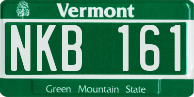 VT license plate NKB161