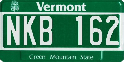 VT license plate NKB162