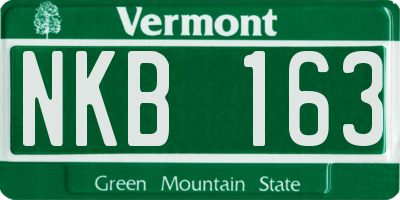 VT license plate NKB163