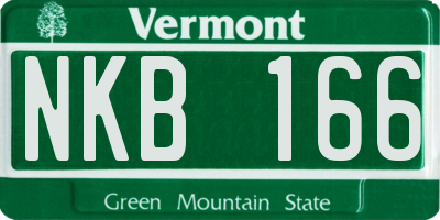 VT license plate NKB166
