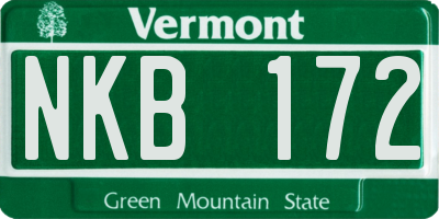 VT license plate NKB172