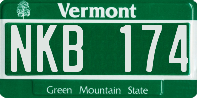 VT license plate NKB174