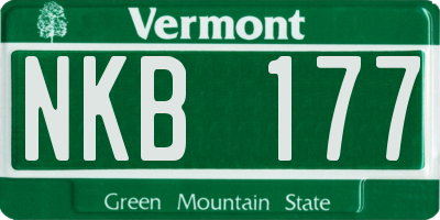 VT license plate NKB177
