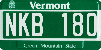 VT license plate NKB180