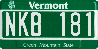 VT license plate NKB181