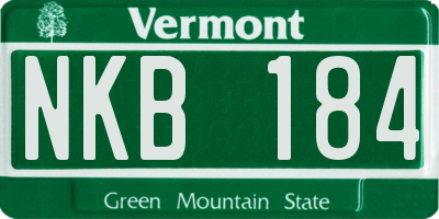 VT license plate NKB184