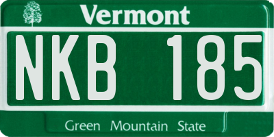 VT license plate NKB185