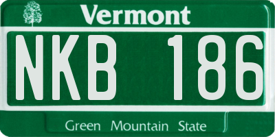 VT license plate NKB186