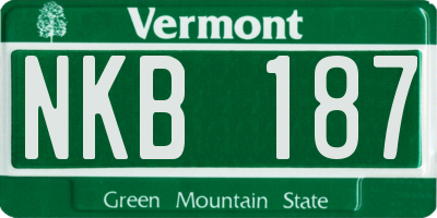 VT license plate NKB187