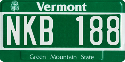 VT license plate NKB188