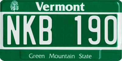 VT license plate NKB190