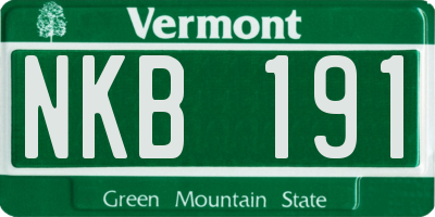 VT license plate NKB191
