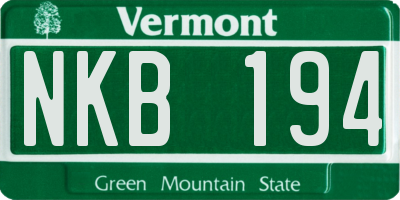 VT license plate NKB194