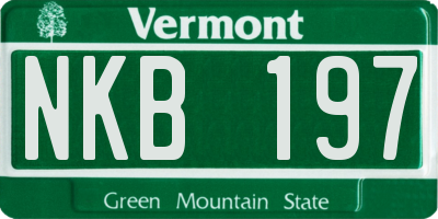 VT license plate NKB197