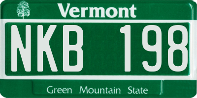VT license plate NKB198