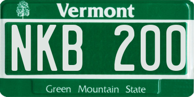 VT license plate NKB200