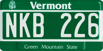 VT license plate NKB226