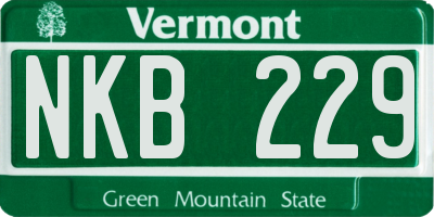 VT license plate NKB229