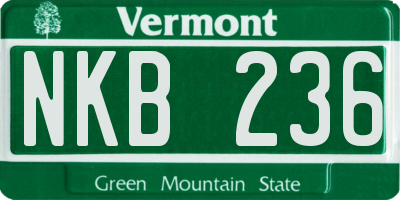 VT license plate NKB236