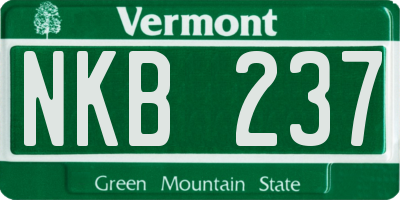 VT license plate NKB237