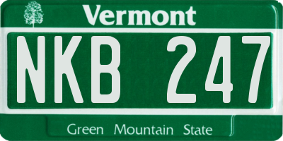 VT license plate NKB247
