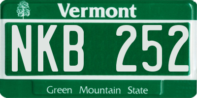 VT license plate NKB252