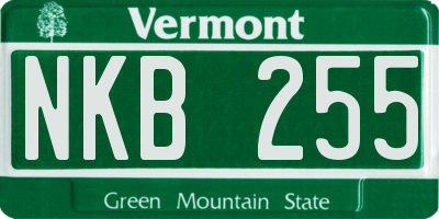 VT license plate NKB255