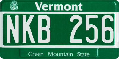 VT license plate NKB256