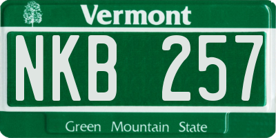 VT license plate NKB257