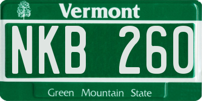 VT license plate NKB260