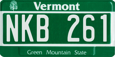 VT license plate NKB261