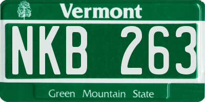 VT license plate NKB263